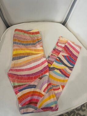 Colorful Wave Print Leggings - Multicolor